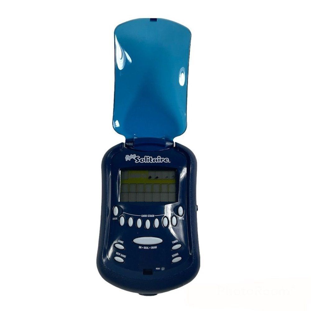 Radica - Flip Top Lighted Solitaire (2003) Blue - Handheld Electronic Game